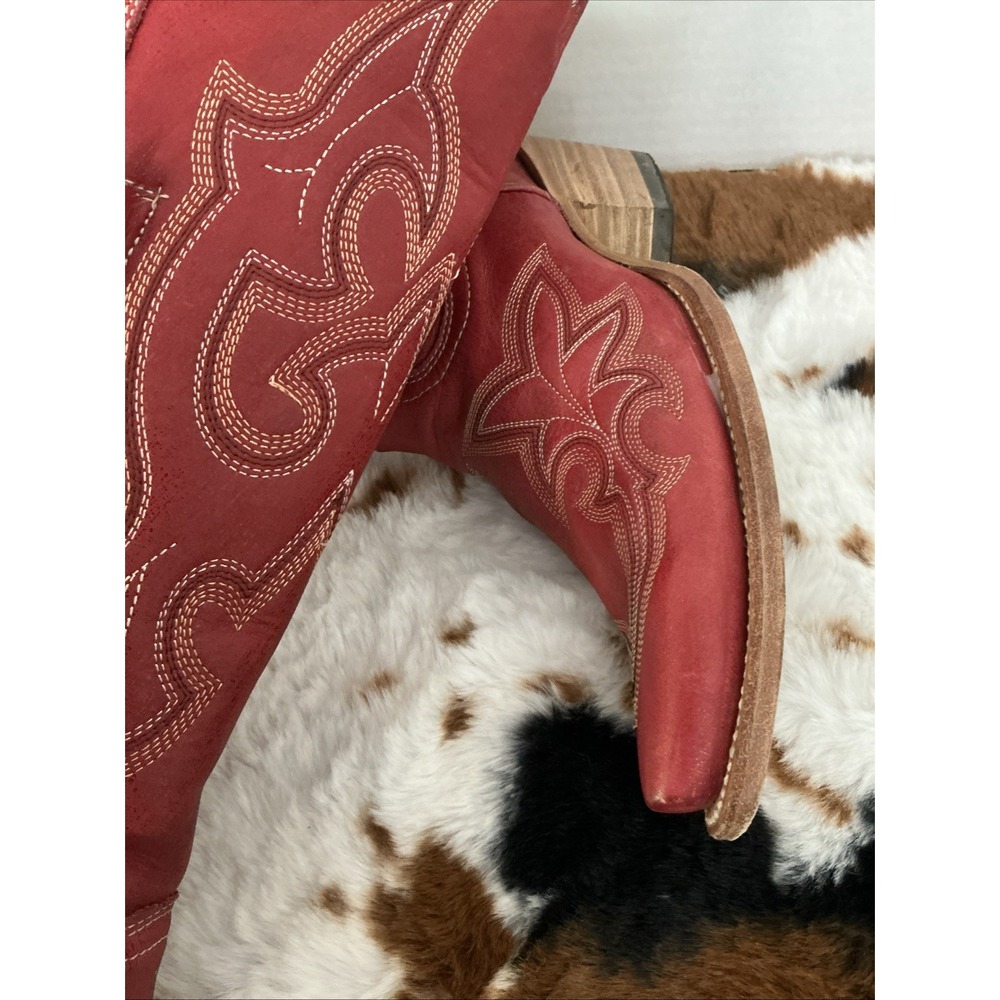 Corral Western RED TALL Knee High Snip Toe Boots Stunning MSRP $289 A4465 9M - Picture 7 of 11